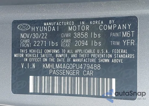 2023 Hyundai Elantra Sel from USA, damaged, VIN KMHLM4AG0PU479488